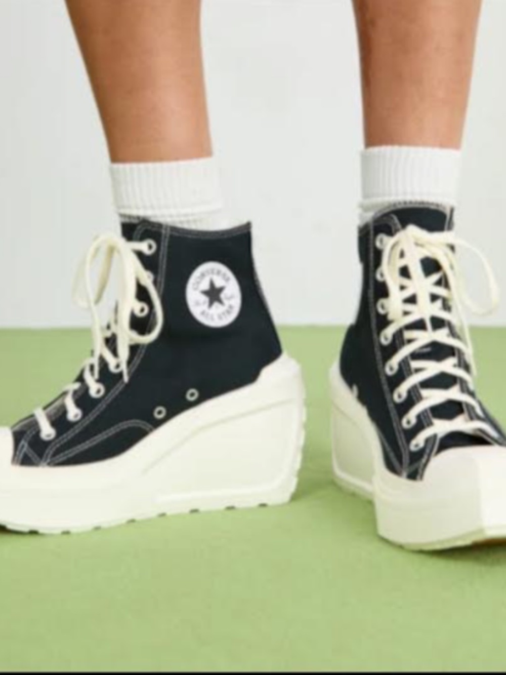 Converse Chuck 70 De Luxe Wedge Sneaker Womens 10.5 Black Platform A06478C EU 42